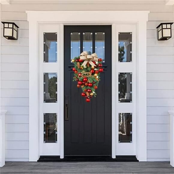 Christmas Wreath Winter Wreath for Front Door Xmas Party Favors Decoration - Picture 6 of 7